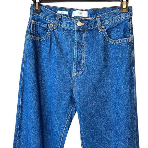 M.N.G. the Nora Jeans High Waist Raw Hem Denim Jeans in Blue Women's Size 6 - Picture 5 of 12